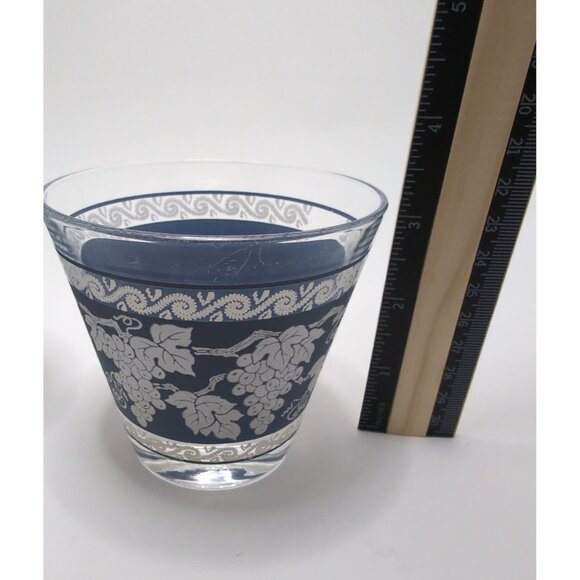 Hazel Atlas 1960s Blue Grape Pattern Glassware Cocktail Barware Vintage Set of 6 - Picture 11 of 16